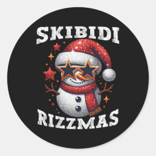 Adesivo Skibidi Rizzmas Gen Alpha Slang Engraçado Natal