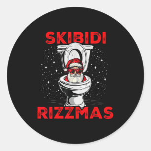 Adesivo Skibidi Rizzmas Papai Noel Engraçado Vaso Sanitári
