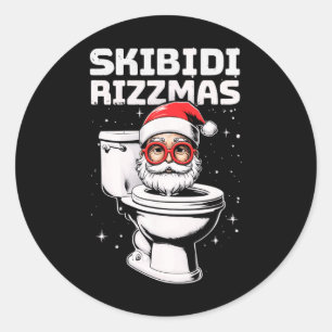 Adesivo Skibidi Rizzmas Papais noeis Engraçados Elefantes 