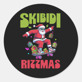 Adesivo Skibidi Rizzmas Santa on his Skate