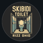 Adesivo Skibidi Toilet Rizz Ohio Memória Engraçada Retro V<br><div class="desc">Skibidi Toilet Rizz Ohio Funny Meme Retro Vintage Birthday</div>