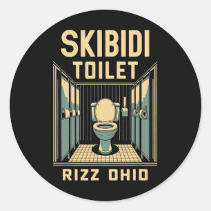 Adesivo Skibidi Toilet Rizz Ohio Memória Engraçada Retro V