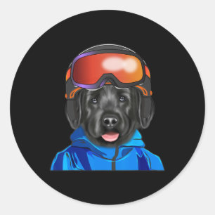 Adesivo Skier Black Russo Terrier Snowboard Dog Para M