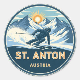 Adesivo Skier em Ruas. Anton Áustria