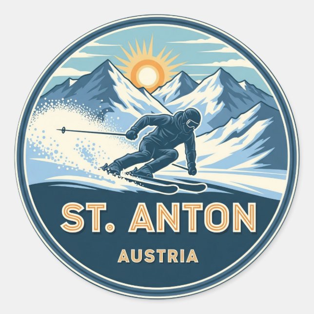 Adesivo Skier em Ruas. Anton Áustria (Frente)