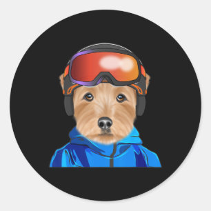 Adesivo Skier Norfolk Terrier Snowboard Dog