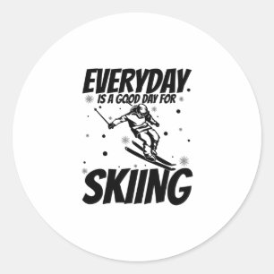 Adesivo Skiers   Presente de Vacinação de Esqui de Apres