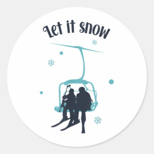 Adesivo Skiier Ski Retro Winter Deixe Neve Christma
