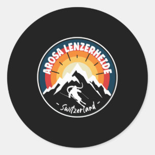 Adesivo Skiing Arosa Lenzerheide Suiça Vintage