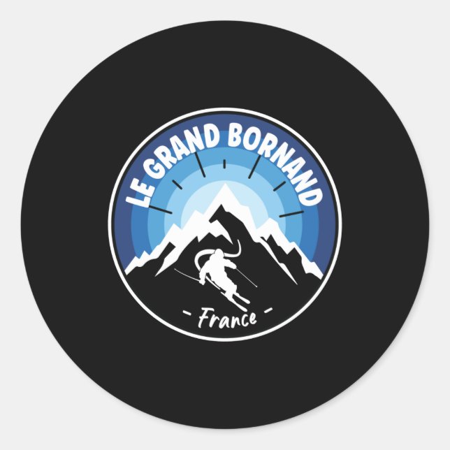 Adesivo Skiing In Le Grand Bornand France Blue (Frente)