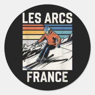 Adesivo Skiing Les Arcs France, French Mountain Ski Divert