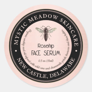 Adesivo Skincare Label Queen Bee Metallic RoseGold