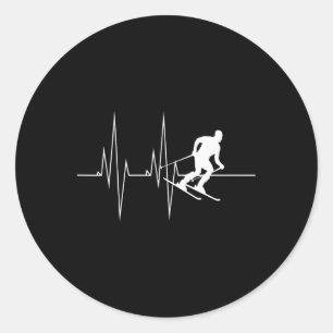 Adesivo Skiting Heartbeat Line Adventure Lover