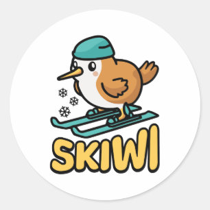 Adesivo Skiwi! Pun De Kiwi De Esqui Bonito