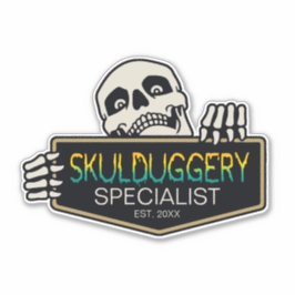 Adesivo Skulduggery Specialist Halloween Skull Sign ID856