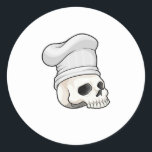 Adesivo Skull as Cook with Chef hat<br><div class="desc">This design is the perfect gift for a birthday,  Christmas and other celebrations. It is suitable for women,  men and kids.</div>