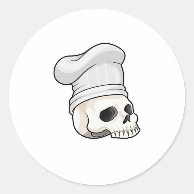 Adesivo Skull as Cook with Chef hat (Frente)