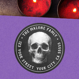 Adesivo Skull Halloween black return address