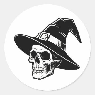 Adesivo Skull Witch Hat Gothic Art - sticker