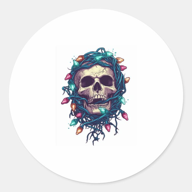 Adesivo Skullmas Tangidos � Esqueleto De Xmas Engraçado (Frente)