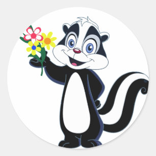 Adesivo Skunk Amigável com Flores