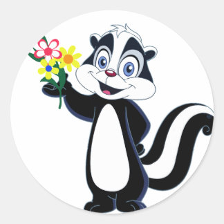 Adesivo Skunk Amigável com Flores