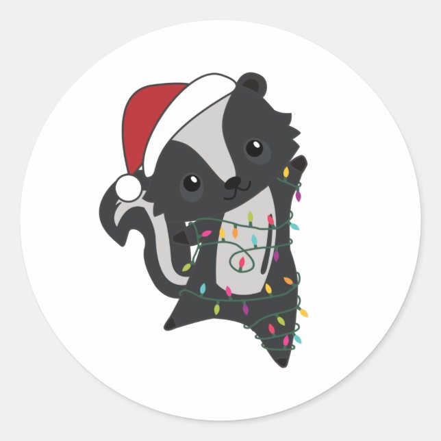 Adesivo Skunk Christmas Skunks Animais de inverno (Frente)