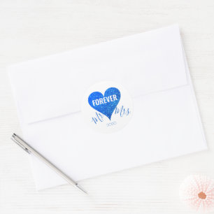 Adesivo Sky Blue Glitter Heart Mr+Sra. Round Sticker