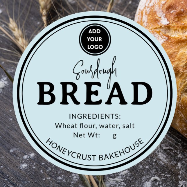 Adesivo Sky Blue Logo Bakery Sourdough Bread Sticker (Criador carregado)