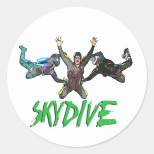 Adesivo Skydive - texto verde