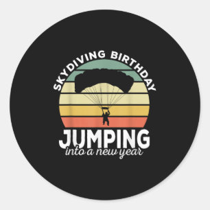 Adesivo Skydiver Retro Designs Engraçados Skydiving Birthd