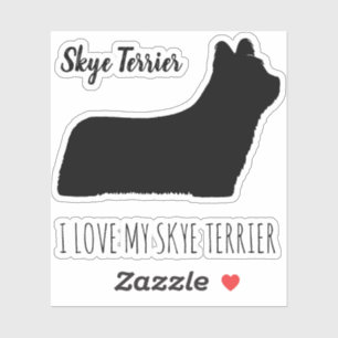 Adesivo Skye Terrier Silhouette Dog Brey Sticker