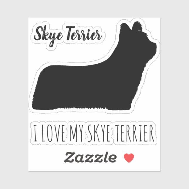 Adesivo Skye Terrier Silhouette Dog Brey Sticker (Folha)