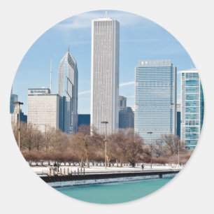 Adesivo Skyline de Chicago através do Lago Michigan