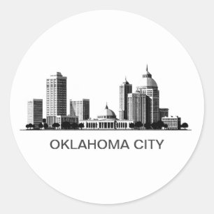 Adesivo Skyline Estilizado na Cidade de Oklahoma Moderna