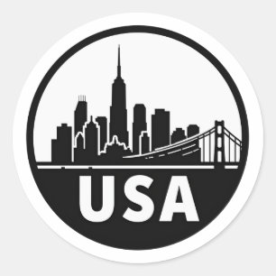 Adesivo Skyline Silhouette Sticker EUA