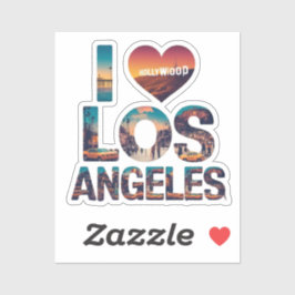 Adesivo Skyline Sunset e Tipografia de Hollywood em Los An