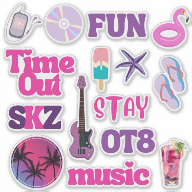 Adesivo SKZ Time Out (Purple Ver) Custom-Cut Vinyl Sticker (Frente)