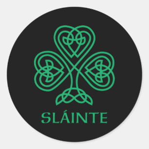 Adesivo Slainte Irish Green Shamrock Celtic Knot Ireland G