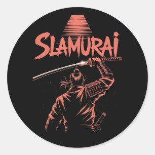 Adesivo Slamurai Funny Samurai Pun Tee Japonês Parody Ani