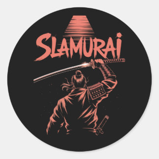 Adesivo Slamurai Funny Samurai Pun Tee Japonês Parody Ani