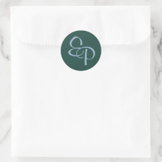 Adesivo Slate no Selo de Envelope Monograma do Script Flor