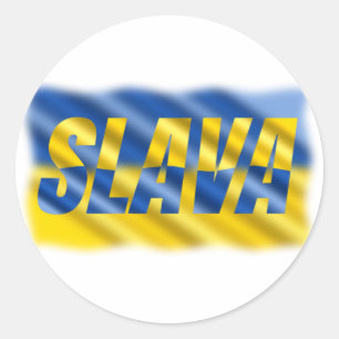 Adesivo Slava Ucraniano, Prende-se com a Ucrânia, Paz, Sem