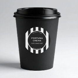 Adesivo Sleek Black White Stripe Business Name Thank You