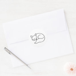 Adesivo Sleeping Fox Line Art - Animal Illustration
