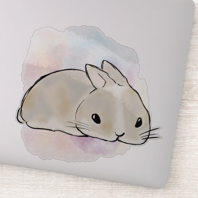 Adesivo Sleepy bunny watercolor  (Detalhe)