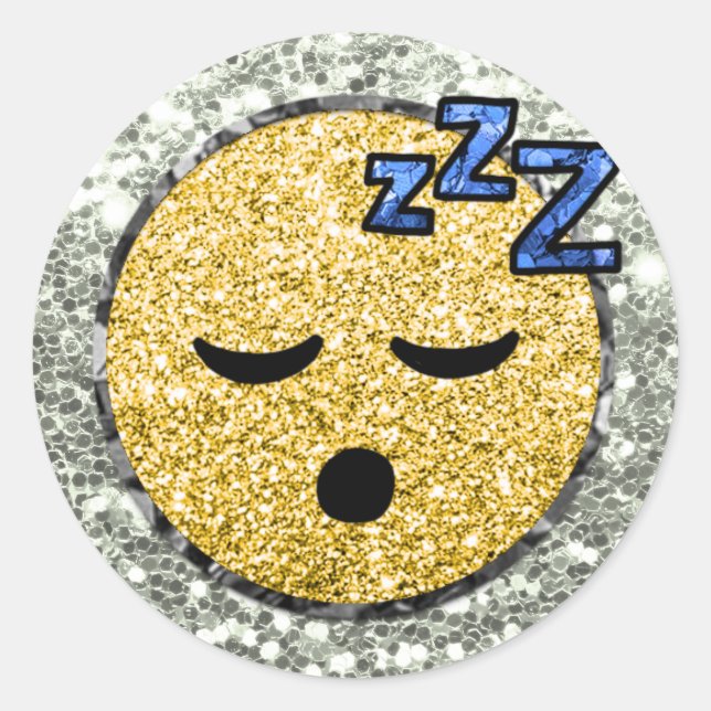 Adesivo *~* SLEEPY Emoji AP40 Dourado com Emoji AP40 (Frente)