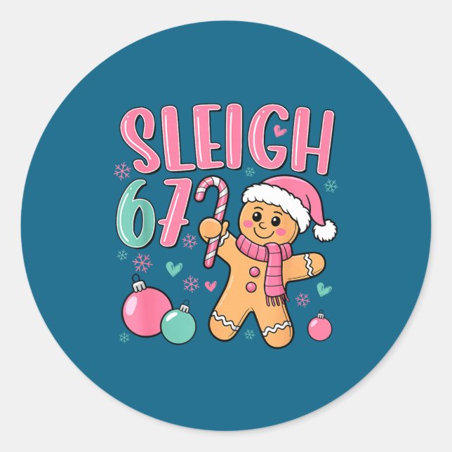 Adesivo Sleigh 67 Gingerbread Christmas Six Seven Meme Vir (Frente)
