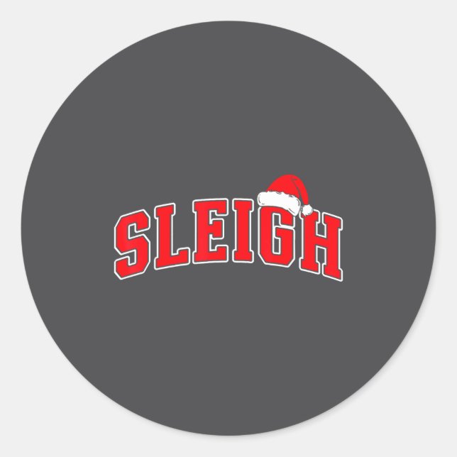 Adesivo Sleigh Christmas Varsity Text With Santa Hat Famil (Frente)