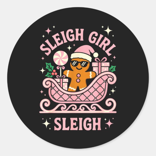 Adesivo Sleigh Girl Cute Cookie Christmas  (Frente)